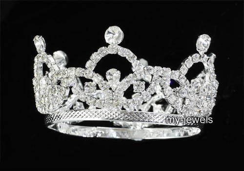 Newborn Baby Mini Tiara Crown Photo Prop Crystal Full Circle Round XT1825