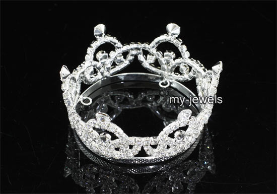 Newborn Baby Mini Tiara Crown Photo Prop Crystal Full Circle Round XT1825