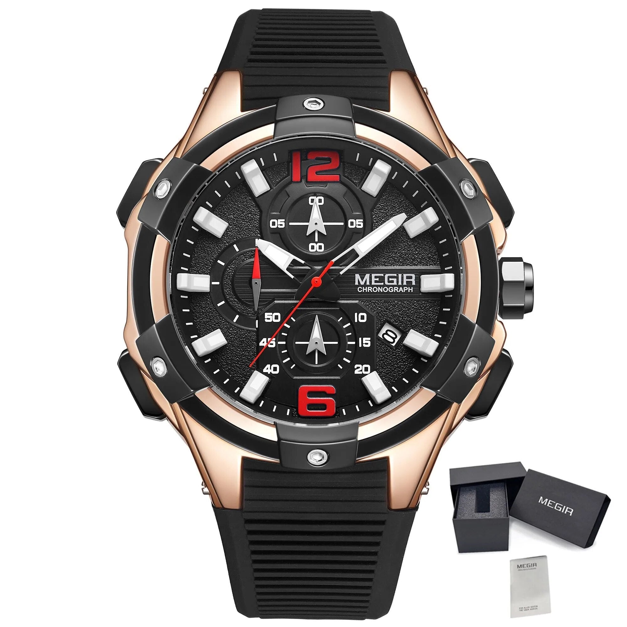 MEGIR Men's Chronograph Original Top Luxury Sports Military Watches for Men Date Luminous Wristwatches Clock Relogio Masculino