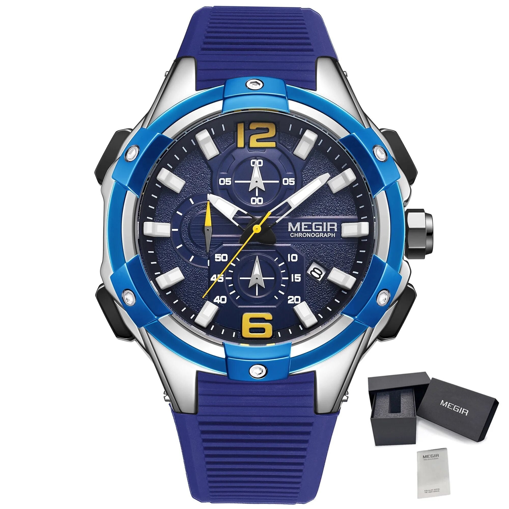 MEGIR Men's Chronograph Original Top Luxury Sports Military Watches for Men Date Luminous Wristwatches Clock Relogio Masculino