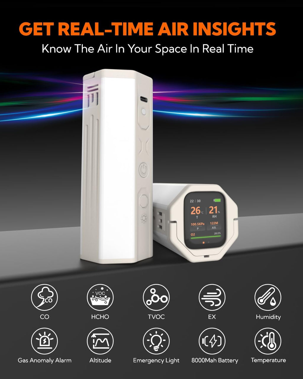 LUM GUARD Portable Air Monitor(white)-3