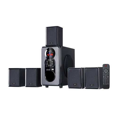 beFree Sound 5.1 Channel Bluetooth Surround Sound Speaker System in Black-0