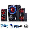 beFree Sound 2.1 Channel Bluetooth Surround Sound Speaker System in Red-0