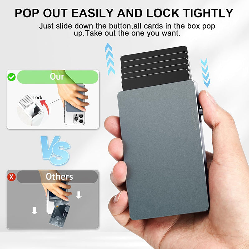 TOYFID All-Aluminum Pop Up Slide Rfid Slim Basic Card personalized wallet for men-6