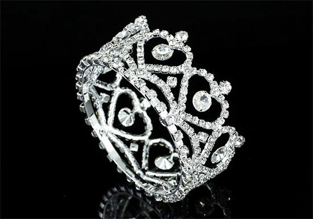 Flower Girl / Baby Crystal Full Circle Round Heart Mini Crown Tiara XT1761