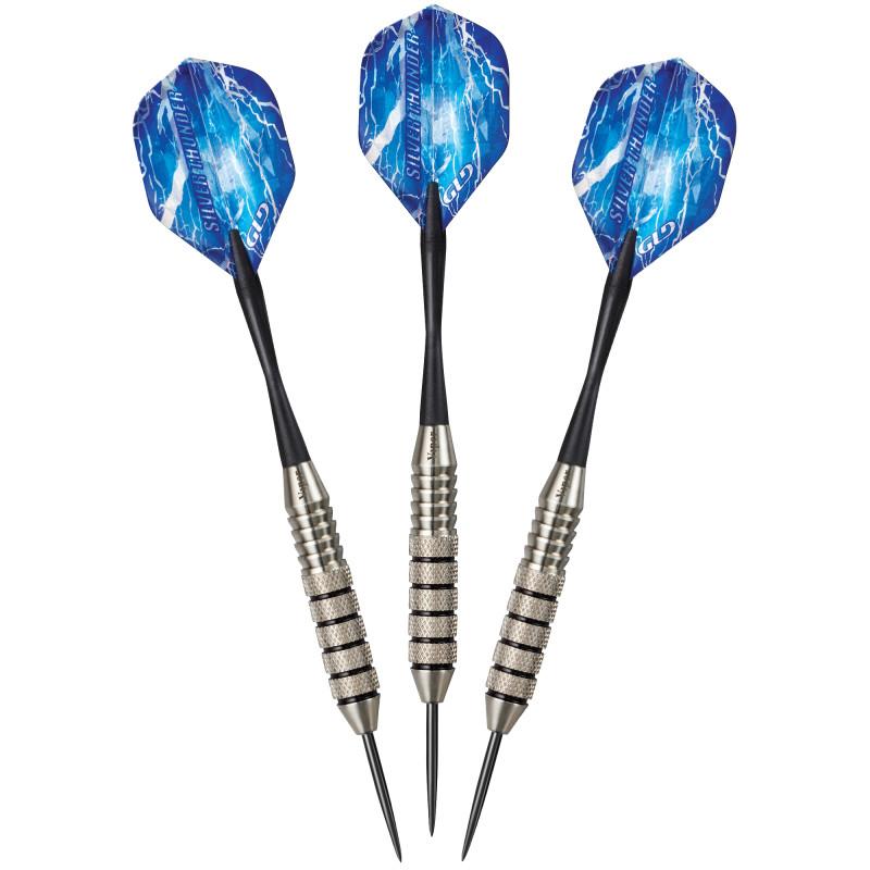 Viper Shot King Sisal Dartboard, Black Mariah 22g & Silver Thunder 25g Steel Tip Darts