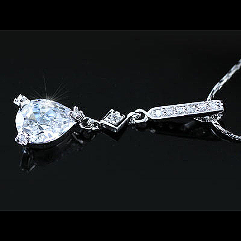 2 Carat Pear Cut Created Diamond Pendant Necklace XN254