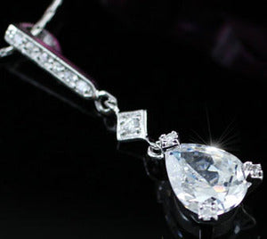 2 Carat Pear Cut Created Diamond Pendant Necklace XN254